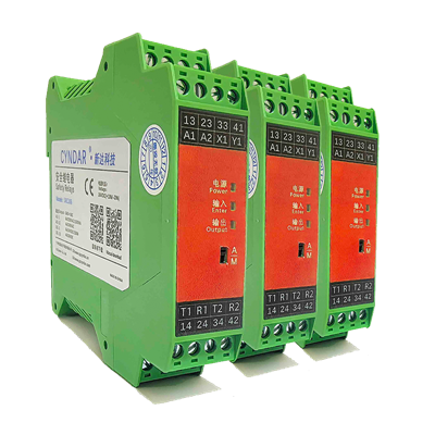 ממסר בטיחות - ערוץ כפול, פונקציית איפוס, פונקציית זיהוי שבירה על תיל.